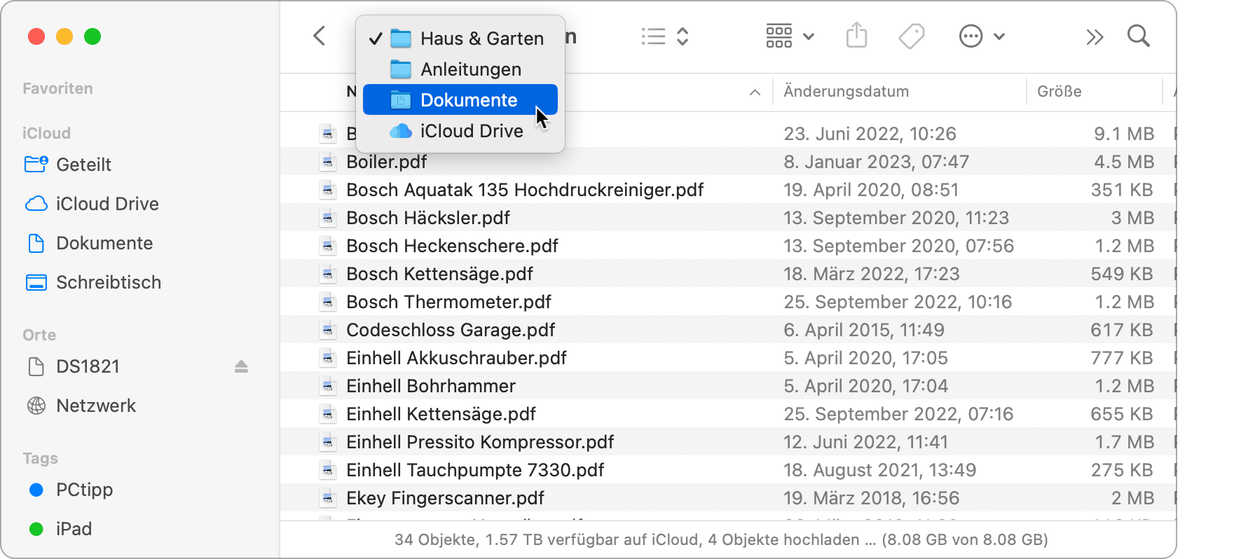 Ordner-Hierarchie im Fenstertitel