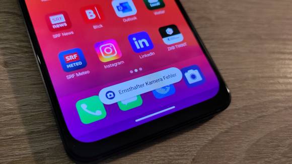 Privacy-Switch-Taste aktiv, Fehlermeldung der Kamera-App