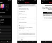 Drei Screenshots zeigen die Netflix-Kündigung via Smartphone-App