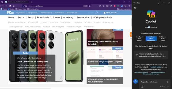 Co-Pilot als Seitenleiste in Windows 11 (Pro) 