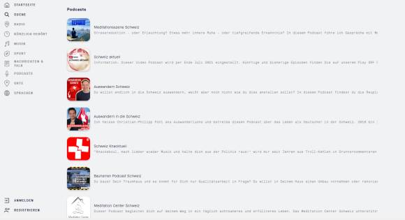 Schweizer Podcasts in TuneIn
