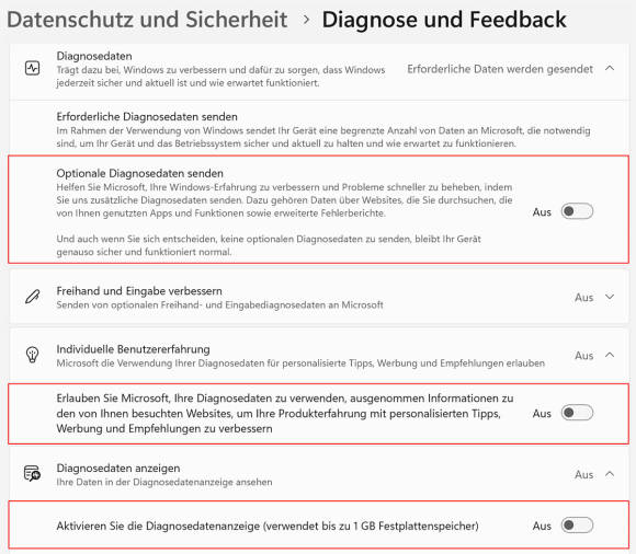 Bild 5: Verpassen Sie Windows 11 einen Maulkorb