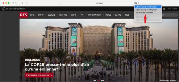 Bild 5: In Safari ist die Übersetzung Apple-typisch spartanisch