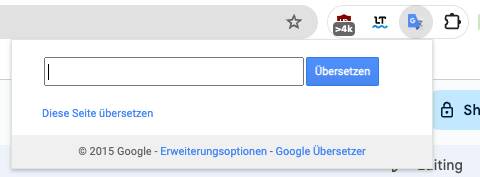 Bild 6: Google Translate als Add-on funktioniert ähnlichwie die eingebaute Variante