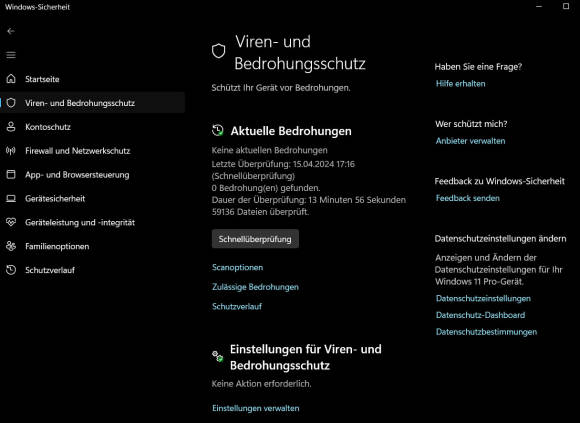 Bild 7: Suchen Sie zunächst nach Updates und lassen Sie gleich eine Schnellüberprüfung laufen. Im Test dauerte diese weniger als zehn Minuten.