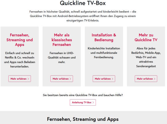 Bild 10: Quickline offeriert eine grosse Auswahl an TV-Abos