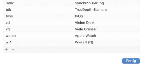 Bild 7: Egal, ob am iPad oder am Mac: die Textersetzungen sind bei fast allen Schreibarbeiten unverzichtbar