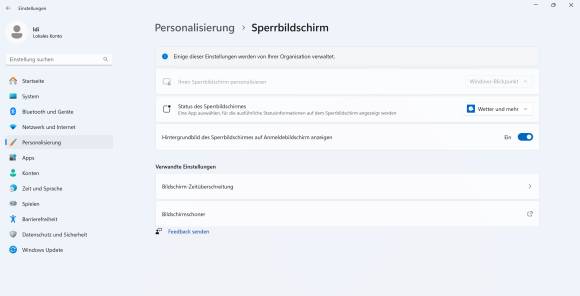 Bild 3: Sogar der Sperrbildschirm von Windows wird für Microsoft zu einer Werbefläche