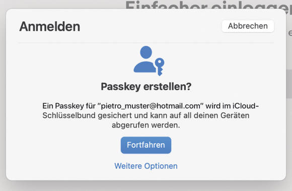Bild 6: Ein Passkey kombiniert eine hohe Sicherheit mit maximalem Komfort