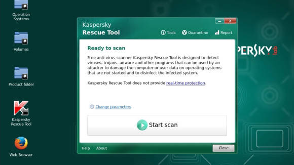 Bild 11: Das Tool Kaspersky Free Rescue Disk wird automatisch vom Bootstick gestartet und hilft beim Malware-Jagen per Mausklick