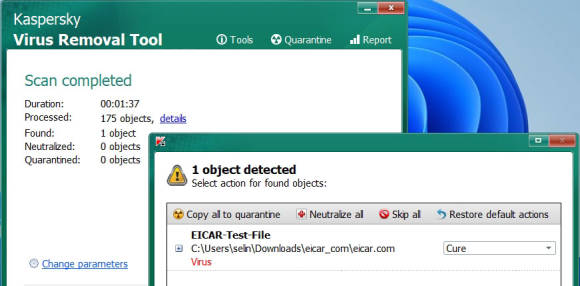 Bild 7: Das kostenlose Kaspersky Virus Removal Tool lässt sich unter Windows ausführen