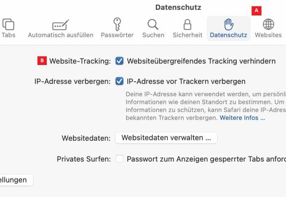 Bild 2: Auch ohne iCloud+ ist gegen das Tracking ein wirksames Kraut gewachsen