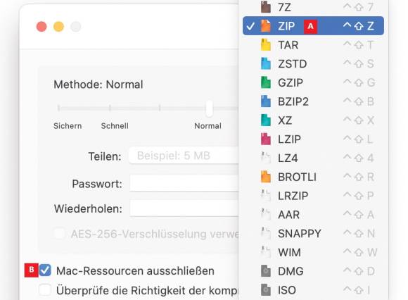 Keka versteht sich mit nahezu jedem Thema, das mit der Kompression zu tun hat