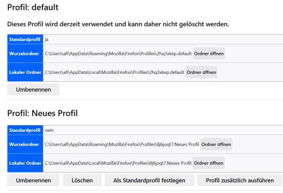 Bild 10: Sichern Sie vor der Installation von Arkenfox Ihr aktuell verwendetes Firefox-Profil