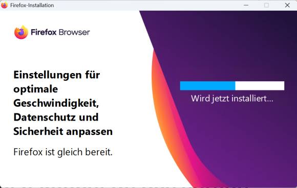 Bild 2: Das Set-up-Programm von Mozilla installiert die aktuelle Firefox-Version auf Ihrem PC