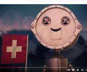 Ein Schaf blökt in ein Mikrofon